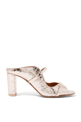 Norah 70 Cracked Metallic Mules